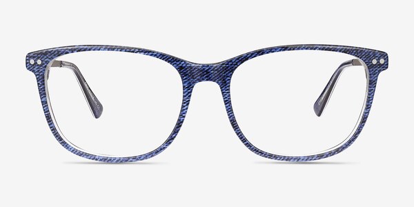 Grid Bleu Acétate Montures de lunettes de vue