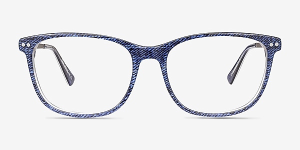 Grid Bleu Acétate Montures de lunettes de vue