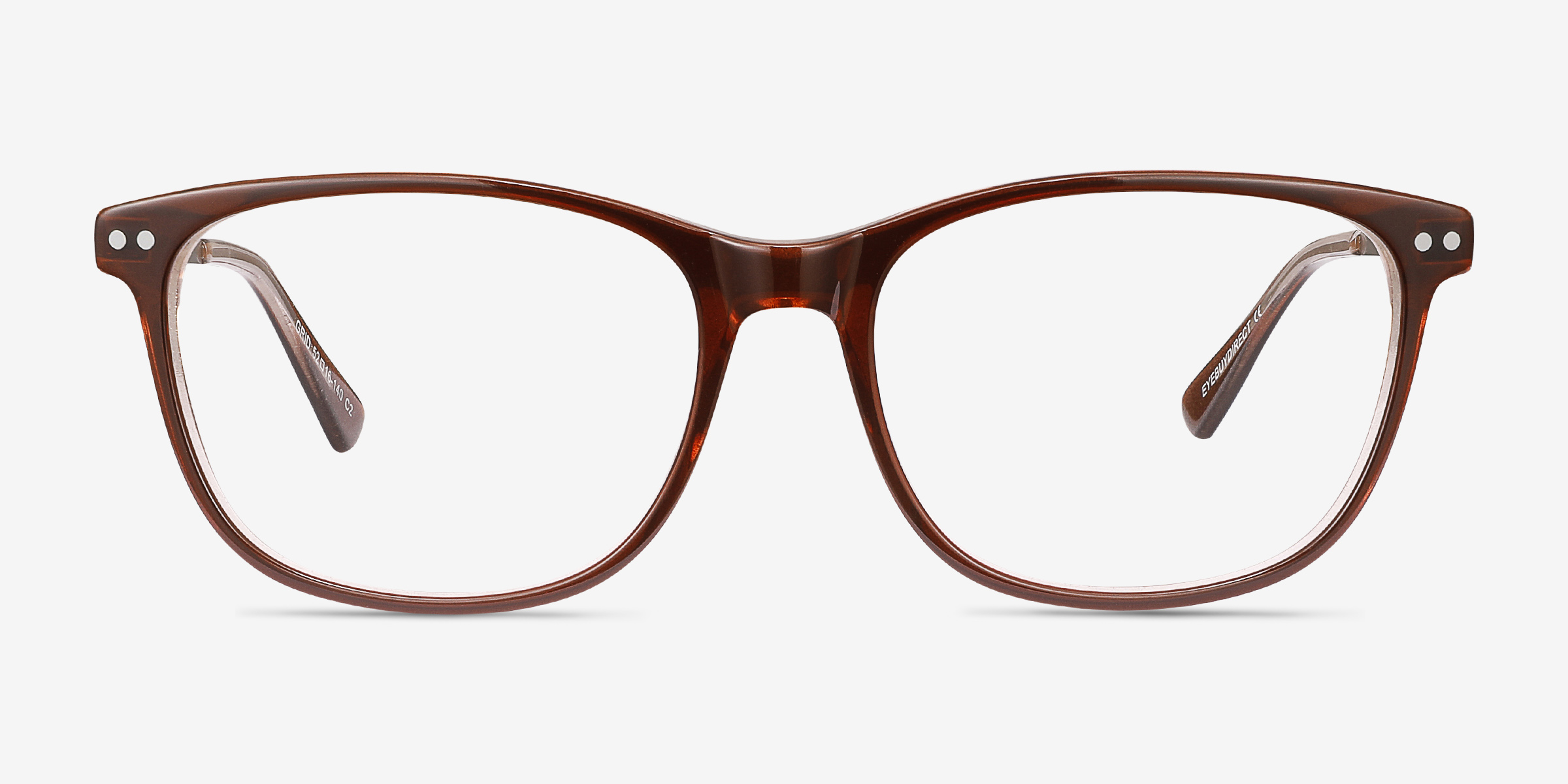 Grid Rectangle Brown Glasses for Women | Eyebuydirect