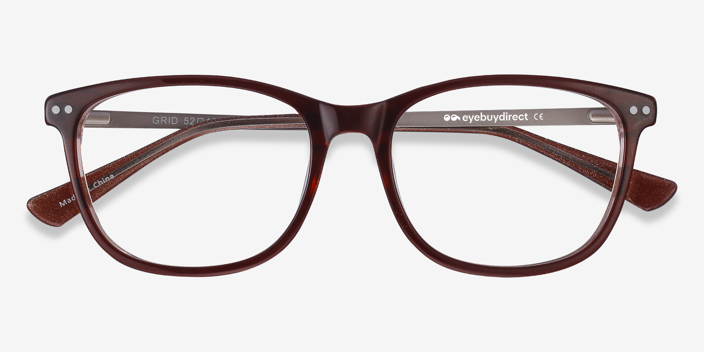 Grid Rectangle Brown Glasses for Women Eyebuydirect Canada