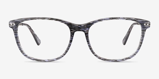 Grid Striped Acetate-metalEyeglass Frames from EyeBuyDirect, Front View