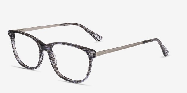 Grid Striped Acetate-metalEyeglass Frames from EyeBuyDirect, Angle View
