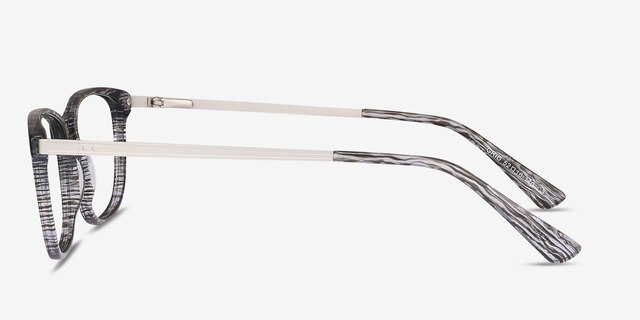 Grid Striped Acetate-metalEyeglass Frames from EyeBuyDirect, Side View
