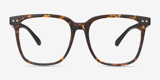 Piano Tortoise PlasticEyeglass Frames from EyeBuyDirect, Front View