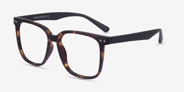 Piano Tortoise PlasticEyeglass Frames from EyeBuyDirect, Angle View