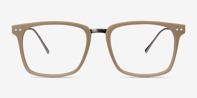 Forte Brown Plastic-metalEyeglass Frames from EyeBuyDirect, Front View