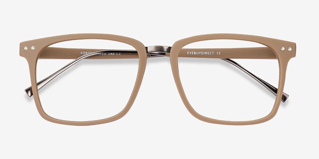 Forte Brown Plastic-metalEyeglass Frames from EyeBuyDirect, Closed View