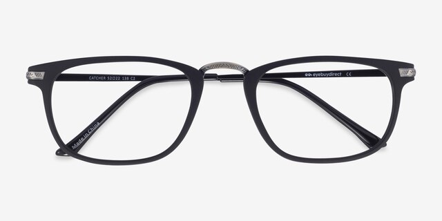 Catcher Black Plastic-metalEyeglass Frames from EyeBuyDirect, Closed View