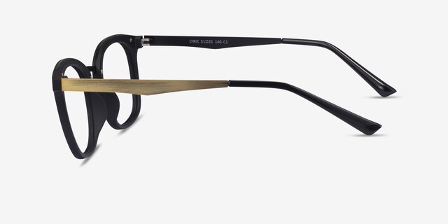 Lyric Black PlasticEyeglass Frames from EyeBuyDirect, Side View