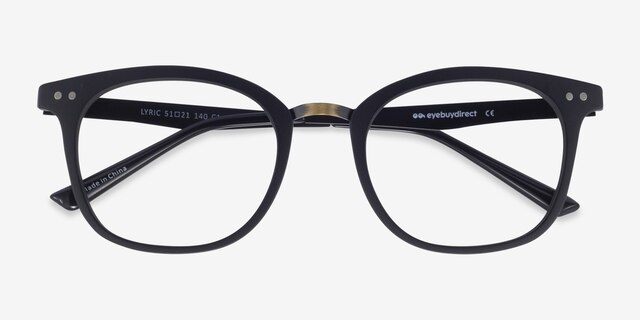 Lyric Black PlasticEyeglass Frames from EyeBuyDirect, Closed View
