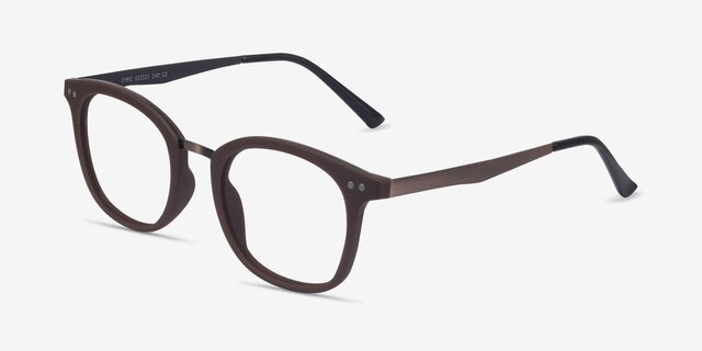 Lyric Brown PlasticEyeglass Frames from EyeBuyDirect, Angle View