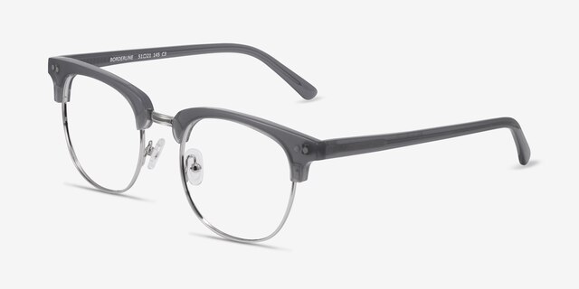 Borderline Gray Acetate-metalEyeglass Frames from EyeBuyDirect, Angle View
