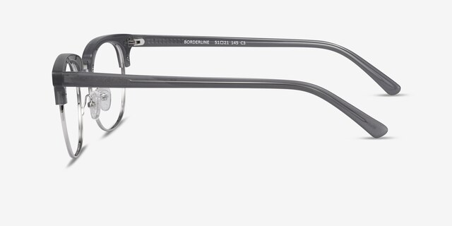 Borderline Gray Acetate-metalEyeglass Frames from EyeBuyDirect, Side View