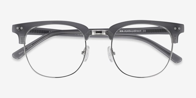 Borderline Gray Acetate-metalEyeglass Frames from EyeBuyDirect, Closed View
