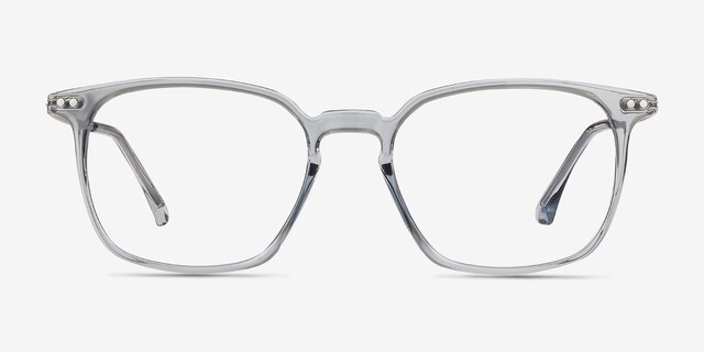 Ghostwriter Clear Blue Plastic-metalMontures de lunettes de vue d'EyeBuyDirect, Vue de Face