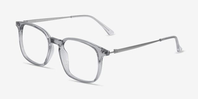 Ghostwriter Clear Blue Plastic-metalMontures de lunettes de vue d'EyeBuyDirect, Vue d'Angle