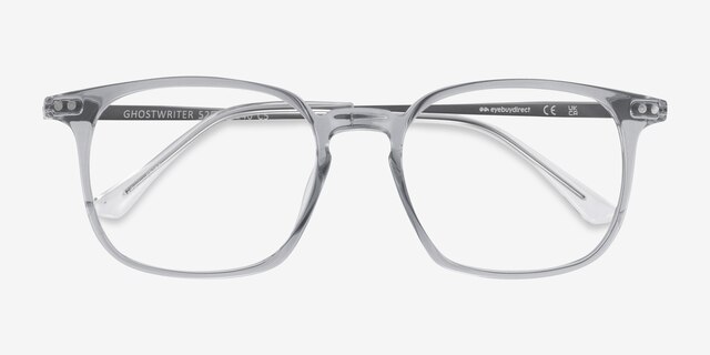 Ghostwriter Clear Blue Plastic-metalMontures de lunettes de vue d'EyeBuyDirect, Vue Rapprochée