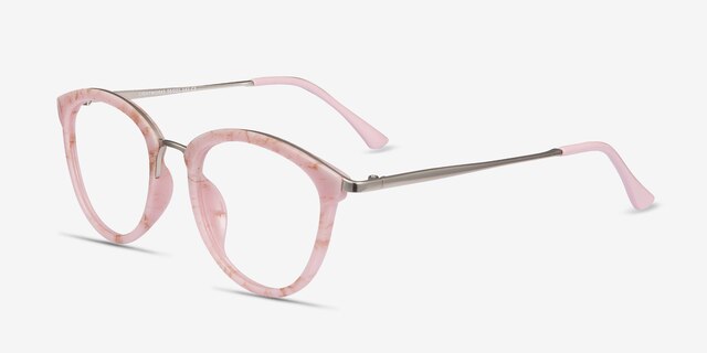 Lightworks Pink Plastic-metalEyeglass Frames from EyeBuyDirect, Angle View