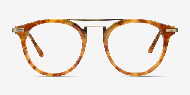Alba Light Tortoise Acetate-metalEyeglass Frames from EyeBuyDirect, Front View