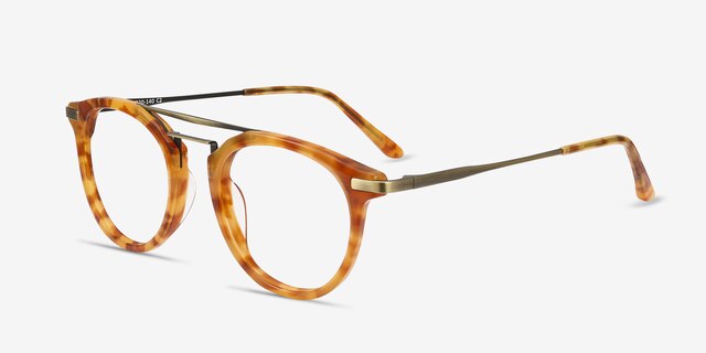 Alba Light Tortoise Acetate-metalEyeglass Frames from EyeBuyDirect, Angle View