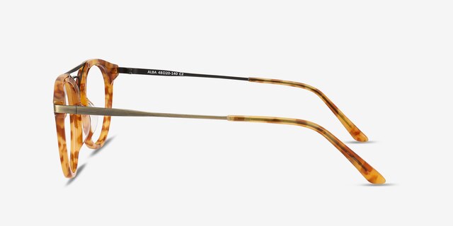 Alba Light Tortoise Acetate-metalEyeglass Frames from EyeBuyDirect, Side View