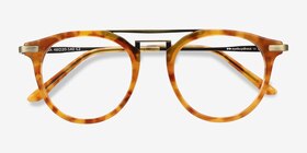 Alba Light Tortoise Acetate-metal Eyeglass Frames from EyeBuyDirect, Closed View