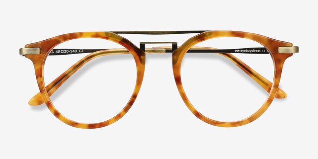 Alba Light Tortoise Acetate-metalEyeglass Frames from EyeBuyDirect, Closed View