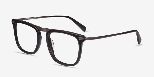 Kompa Black Acetate-metalEyeglass Frames from EyeBuyDirect, Angle View