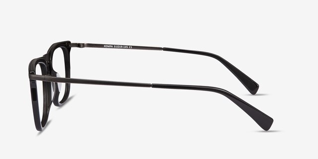 Kompa Black Acetate-metalEyeglass Frames from EyeBuyDirect, Side View