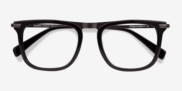 Kompa Black Acetate-metalEyeglass Frames from EyeBuyDirect, Closed View