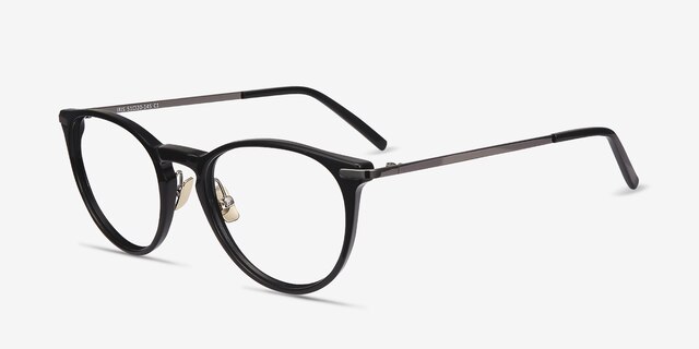 Iris Noir AcétateMontures de lunettes de vue d'EyeBuyDirect, Vue d'Angle