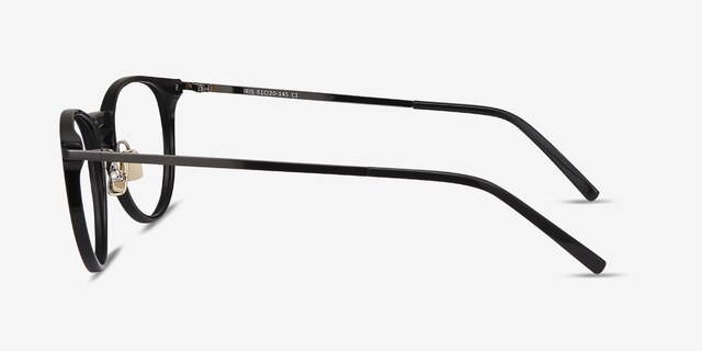 Iris Noir AcétateMontures de lunettes de vue d'EyeBuyDirect, Vue de Côté