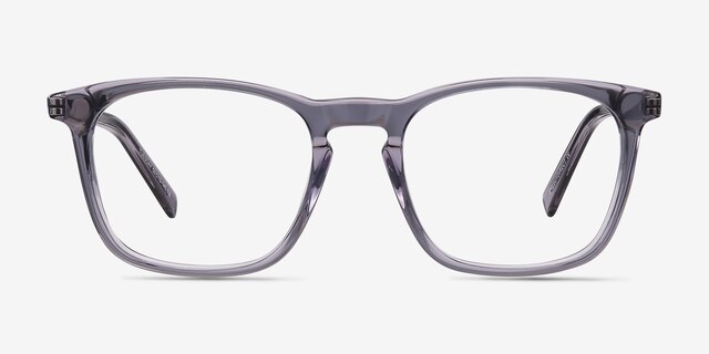 Tuesday Gray Acetate-metalEyeglass Frames from EyeBuyDirect, Front View