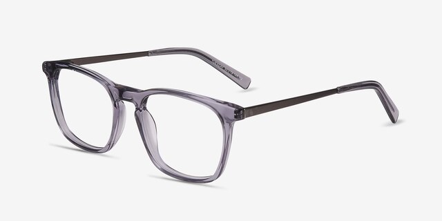 Tuesday Gray Acetate-metalEyeglass Frames from EyeBuyDirect, Angle View