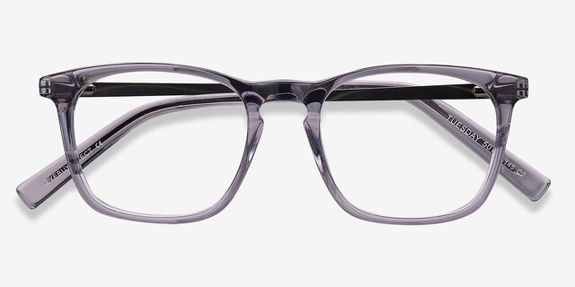 Tuesday Gray Acetate-metalEyeglass Frames from EyeBuyDirect, Closed View