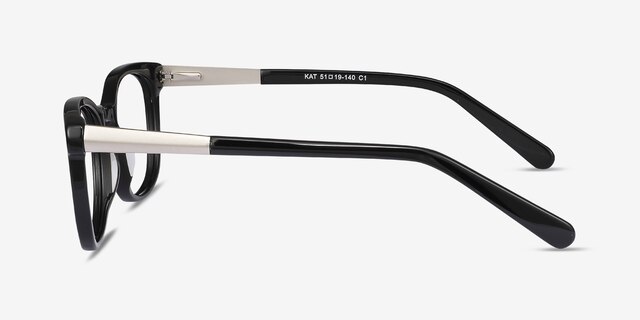 Kat Black Acetate-metalEyeglass Frames from EyeBuyDirect, Side View