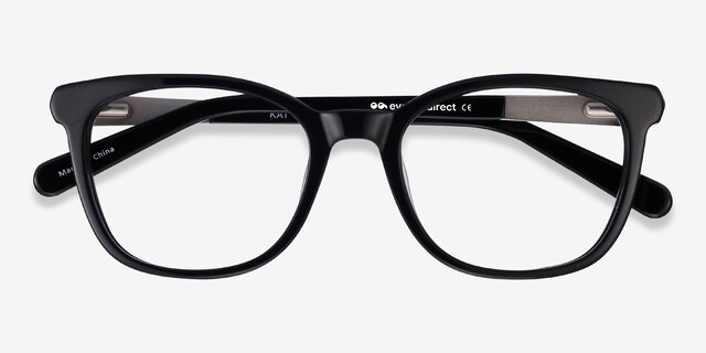 Kat Black Acetate-metalEyeglass Frames from EyeBuyDirect, Closed View