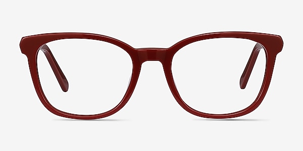 Kat Burgundy Acetate-metal Montures de lunettes de vue