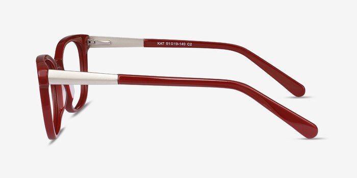 Kat Burgundy Acetate-metal Montures de lunettes de vue d'EyeBuyDirect
