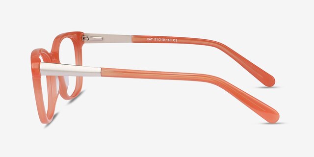 Kat Orange Acetate-metalEyeglass Frames from EyeBuyDirect, Side View