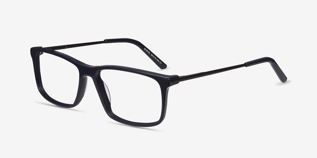 Marvel Bleu Acetate-metalMontures de lunettes de vue d'EyeBuyDirect, Vue d'Angle