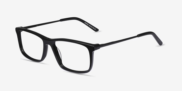 Marvel Black Acetate-metalEyeglass Frames from EyeBuyDirect, Angle View