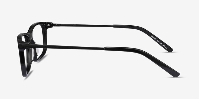 Marvel Black Acetate-metalEyeglass Frames from EyeBuyDirect, Side View
