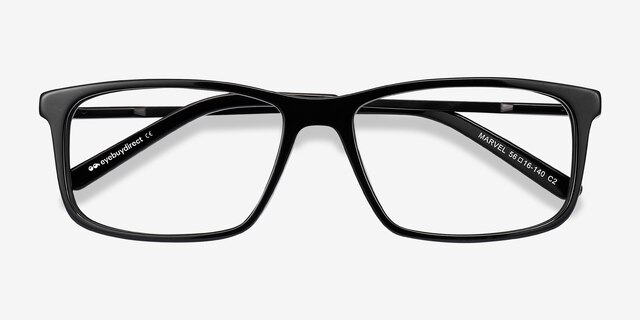 Marvel Black Acetate-metalEyeglass Frames from EyeBuyDirect, Closed View