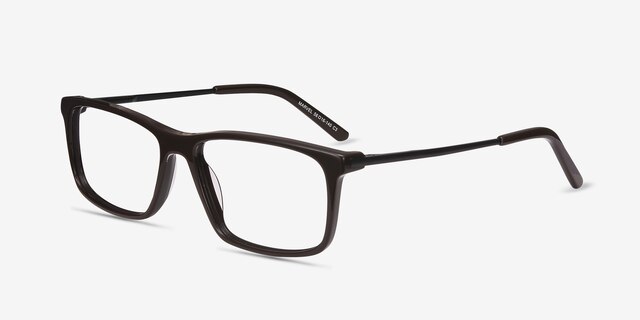Marvel Brown Acetate-metalEyeglass Frames from EyeBuyDirect, Angle View