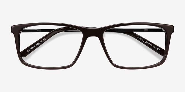 Marvel Brown Acetate-metalEyeglass Frames from EyeBuyDirect, Closed View