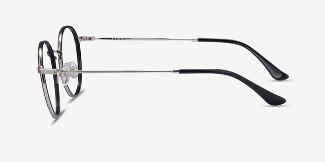 Alchemist Noir Acetate-metalMontures de lunettes de vue d'EyeBuyDirect, Vue de Côté