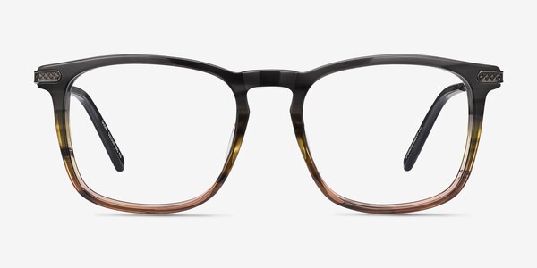 Glory Gray Striped Acetate-metal Montures de lunettes de vue