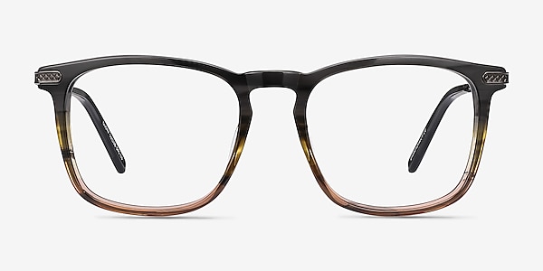 Glory Gray Striped Acetate-metal Montures de lunettes de vue