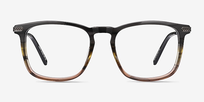 Glory Gray Striped Acetate-metal Eyeglass Frames from EyeBuyDirect